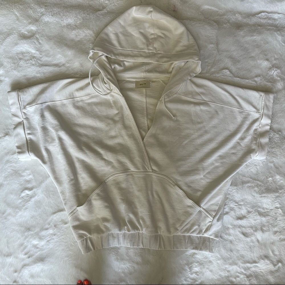 Anthropologie Maeve pull over short sleeve hoodie
